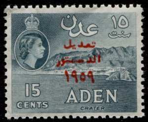 STAMP STATION PERTH Aden #63 Overprint QEII Definitive - MVLH CV$1.00-Has crease