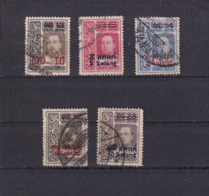 SA20a Thailand 1914 - 1915 selection of surcharged used stamps