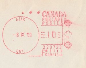 Meter cover Canada 1969 Ajax - Place name - Royal Navy cruiser