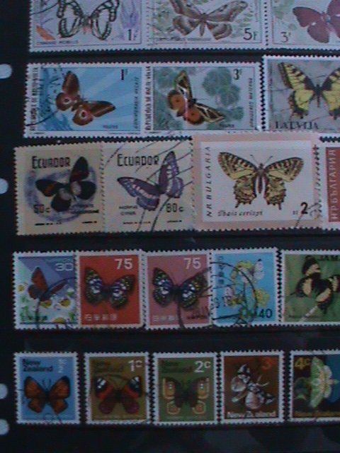 ​WORLDWIDE COLORFUL BEAUTIFUL LOVELY BUTTERFLIES 80 DIFFERENT  USED VF EST. $62