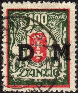 1923, Danzig, 100Mk, Used, Sc O127, Mi D34X