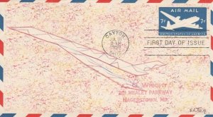 UC26 7c SKYMASTER AIR MAIL ENVELOPE - Unknown hand drawn cachet