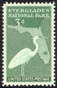 US 952 3c 1947 Everglades National Park Florida PSAG grade 100 NH