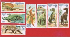 Cambodia #663-669  MVFH OG  Prehistoric Animals  Free S/H