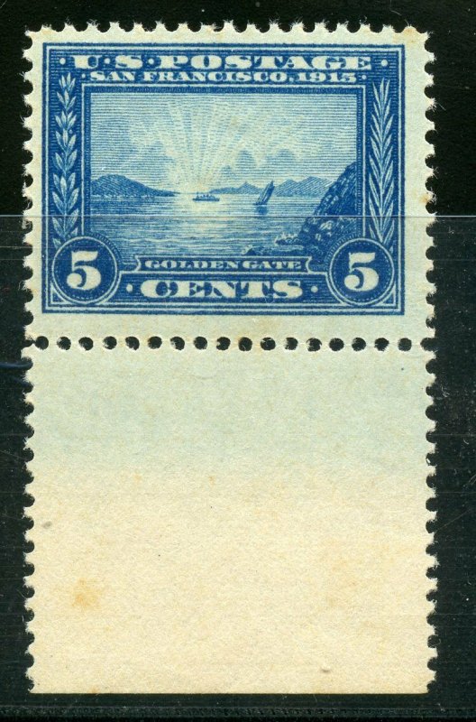 UNITED STATES SCOTT#399 5c PANAMA PACIFIC VF/XF MINT NH MARGIN COPY