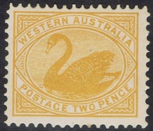 WESTERN AUSTRALIA 1902 SWAN 2D WMK V/CROWN UPRIGHT PERF 12½