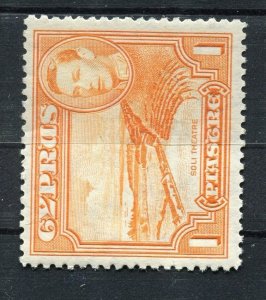 CYPRUS; 1938 early GVI issue fine used 1Pi. value