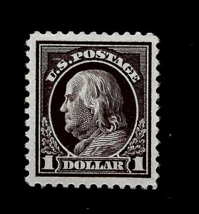 US 1917 Sc 518  $1.00 Violet Brown FRANKLIN VF Mint VLH - Vivid Color - Centered