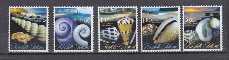 J44070 JL Stamps  2011 norfolk island set mnh #1027-31 sea shells