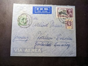 1935 British Singapore Straits Settlements Airmail Cover to Pforzheim Germany