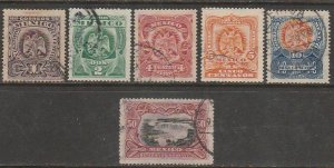 MEXICO 304-309, COMPLETE SET. USED. F.