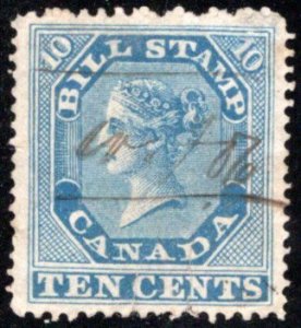 van Dam FB10, perf 12.7 x 13.5 used, VF, Canada Federal Bill Stamp