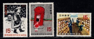 JAPAN  Scott 1057-1059 MH* postal system stamp set