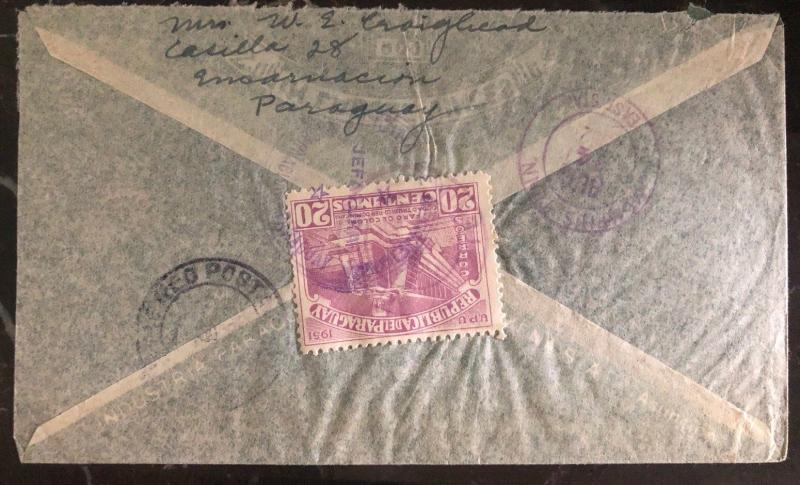 1932 Asuncion Paraguay Airmail Baptist Missionary cover to Memphis TN USA