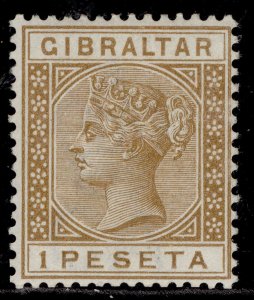 GIBRALTAR QV SG30, 1p bistre, LH MINT. Cat £75.