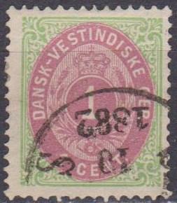 Danish West Indies #5 F-VF Used CV $30.00 (28101)  