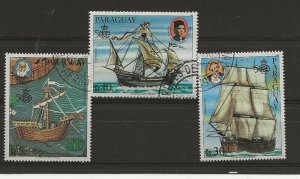 Thematic Stamps Transports - PARAGUAY 1985 EXPLORERS (SHIPS) 3v used