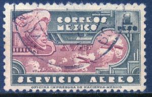 MEXICO C72, $1P EAGLEMAN AND AIRPLANES. USED. (564)