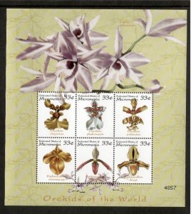 Micronesia 2000 - Flowers Orchids Plants - Sheet of 6 Stamps - Scott #367 - MNH