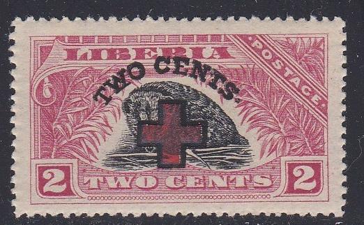 Liberia # B4, Revalued with Red Cross, Hinged, Third Cat