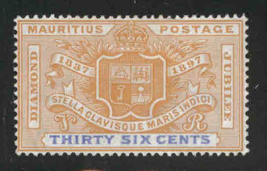 MAURITIUS Scott 112 MH* 1898 Coat of Arms stamp