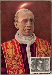 90077 -  VATICAN - Postal History -  MAXIMUM CARD -  POPE PIO XII Religion 1949