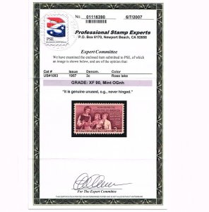 EXCEPTIONAL GENUINE SCOTT #1093 MINT PRISTINE OG NH PSE CERT GRADED XF-90