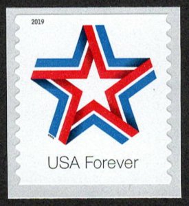 USA Sc. 5362 (55c) Star Ribbon 2019 MNH coil single