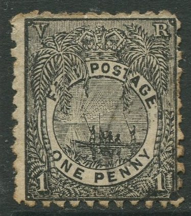 STAMP STATION PERTH Fiji #54 Fijian Canoe Issue 1893 - Used CV$7.50