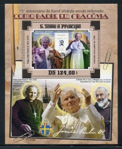 SAO TOME 2021 75th ANNIVERSARY OF KAROL WOJTYLA BECOMING A PRIEST S/S  MINT NH