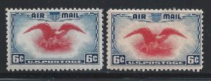 1938 United States, Air Mail 23 + 23a 2 values MNH ** RUBBER INTEGRA