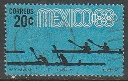 MEXICO 981, 20¢ Canoeing 3rd Pre-Olympic Set 1967, SINGLE, USED, VF, (638)