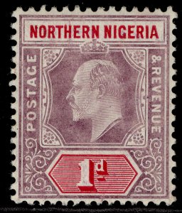 NORTHERN NIGERIA EDVII SG21a, 1d dull purple & carmine, VLH MINT. CHALKY