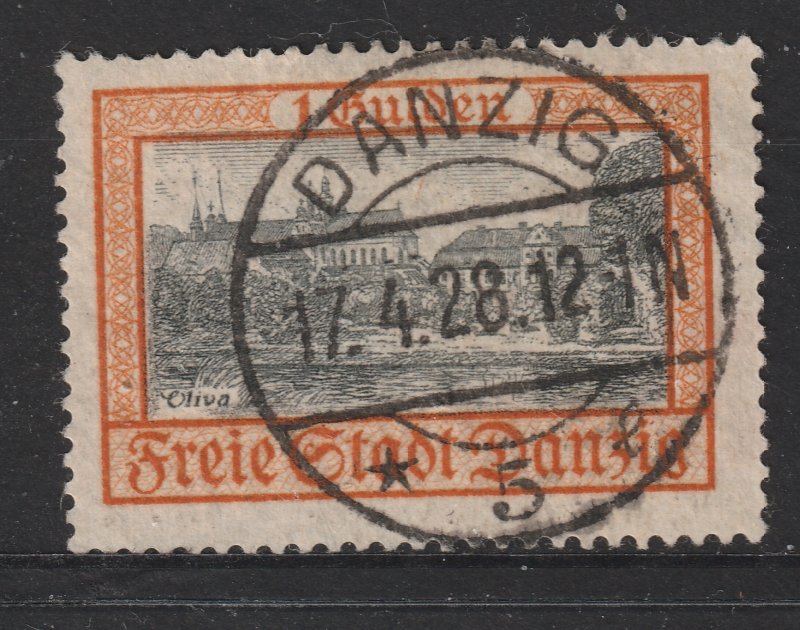 Danzig a good/fine used 1g black & orange from the 1924 series