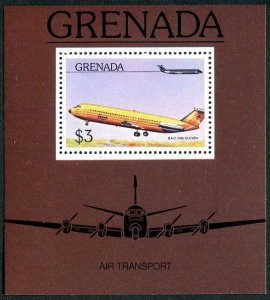 Grenada 755, MNH. Michel 789 Bl,58. Airplanes 1976. B.A.C. One-Eleven.