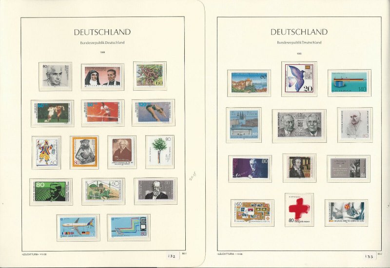 Germany Stamp Collection on 24 Hingless Lighthouse Pages, 1985-1990, JFZ