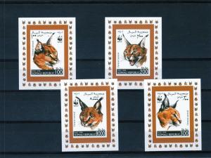 Somalia 1998 WWF Caracal Lynx (4) Deluxe s/s mnh.vf