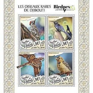 2017 Djibouti Mnh Rare Birds. Michel Code: 1841-1844  |  Scott Code: 1243