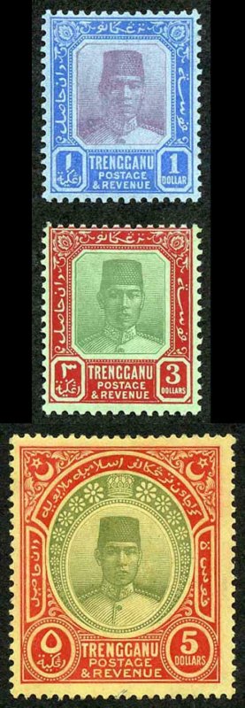 Trengganu SG23/5 1921 Set of 3 M/Mint