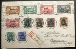 1920 Allenstein Olsztyn Registered Cover to Hanover Germany Plebiscite Stamps C