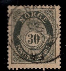 Norway Scott 55 Used Post Horn stamp wmk 160, perf 14.5x13.5