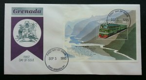 Grenada Locomotive The Yangtze River 1995 Train Railway Transport (FDC) *c scan