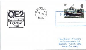 Norway 1980 - QE2 High Seas Mail - Stavenger, UTV - F67496