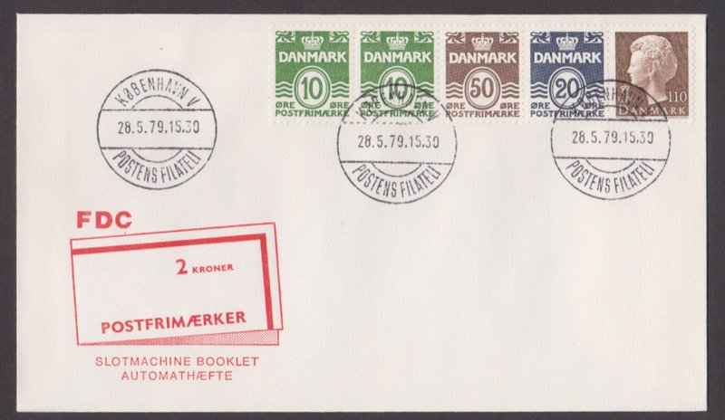 DENMARK - 1979 QUEEN MARGRETHE II ( series I) BOOKLET PANE - FDC