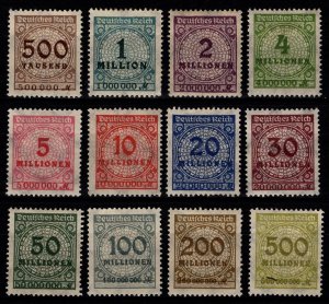 Germany 1923 Definitives to Millionens (Perf), Set [Unused]