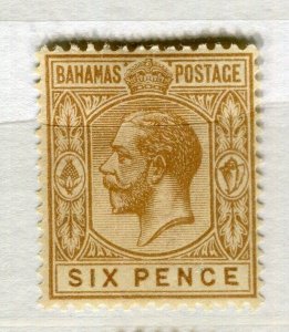 BAHAMAS; 1912 early GV issue fine Mint hinged Shade of 6d. value