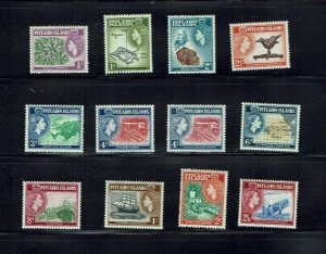 Pitcairn Island: 1957 Queen Elizabeth definitive set to 2/6 MLH