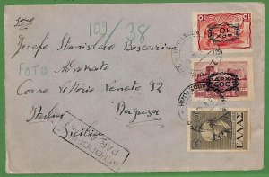 ad0966 - GREECE - Postal History -  OVERPRINTED STAMPS on COVER to ITALY 1946