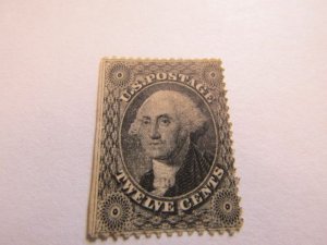US Stamps, Scott #36 MINT 1857, Part of OG Hinge, with Alan Miller Certificate,