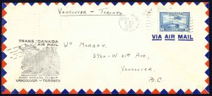 Canada Sc# C6 First Flight (Vancouver>Toronto) 1939 3.1 Trans Canada Air Mail